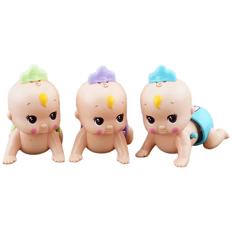 

1PC Mini Electric Crawling Doll with Music Cute Cartoon Plastic Simulation Infants Dolls for Children Baby Gifts Random Color