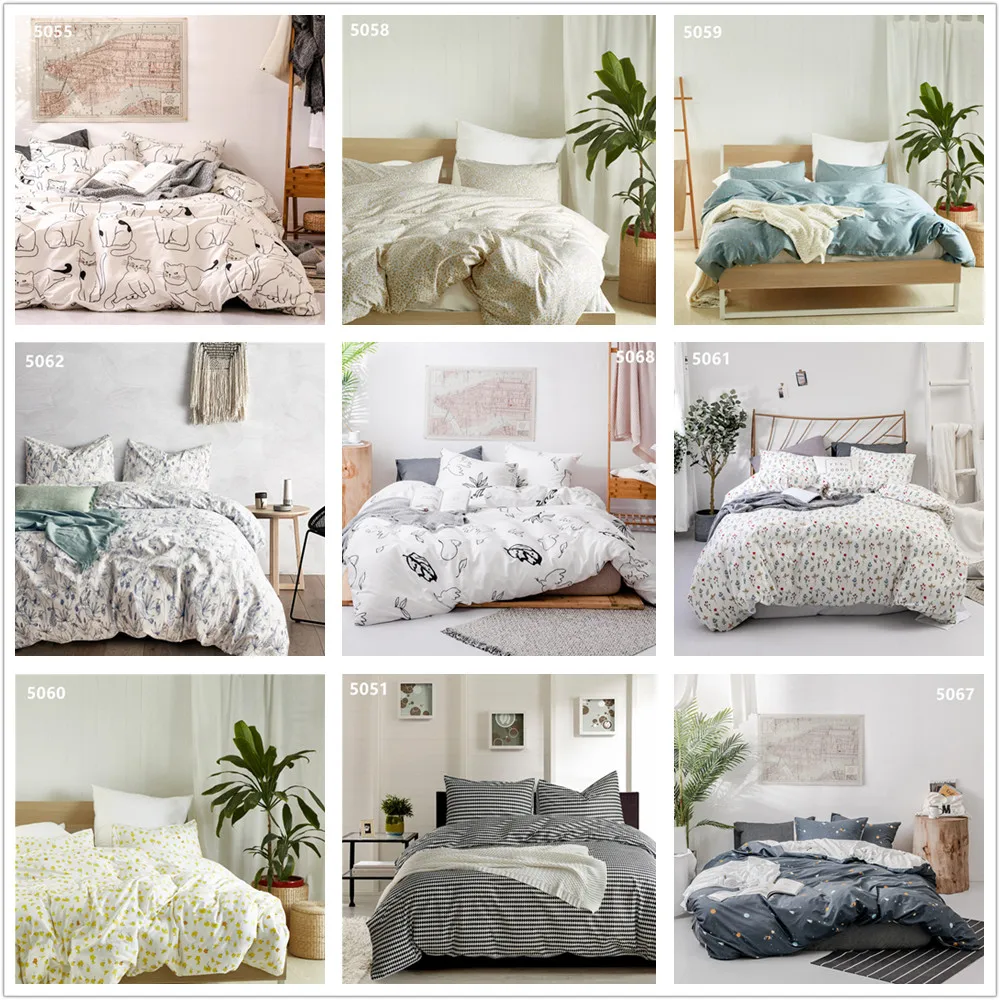 Набор постельного белья в деревенском стиле домашний декор простая ткань хлопок