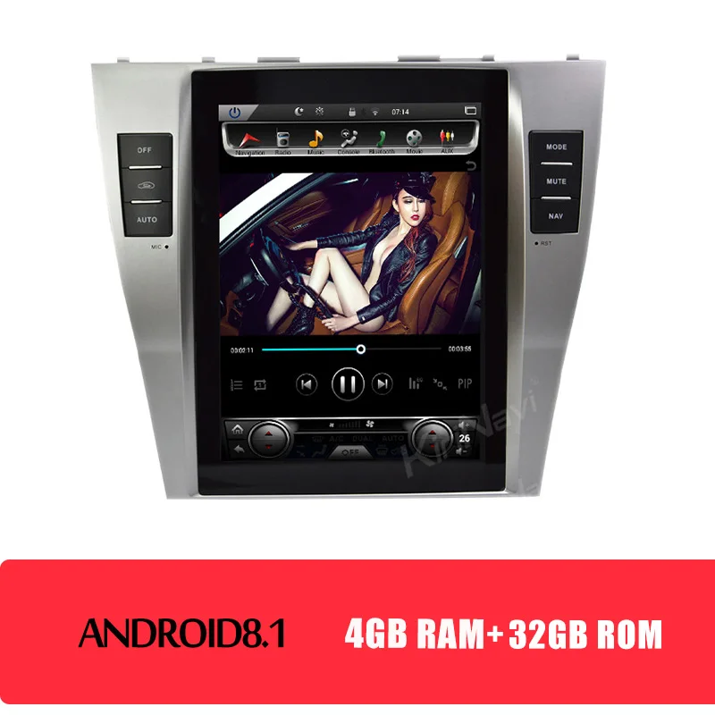 Android Car Radio KiriNavi вертикальный экран Tesla style 10,4 ''Android 8,1 Автомобильный мультимедийный Dvd навигатор для Toyota Camry Автомагнитола 4G 2007-2011 - Цвет: Android Car Radio