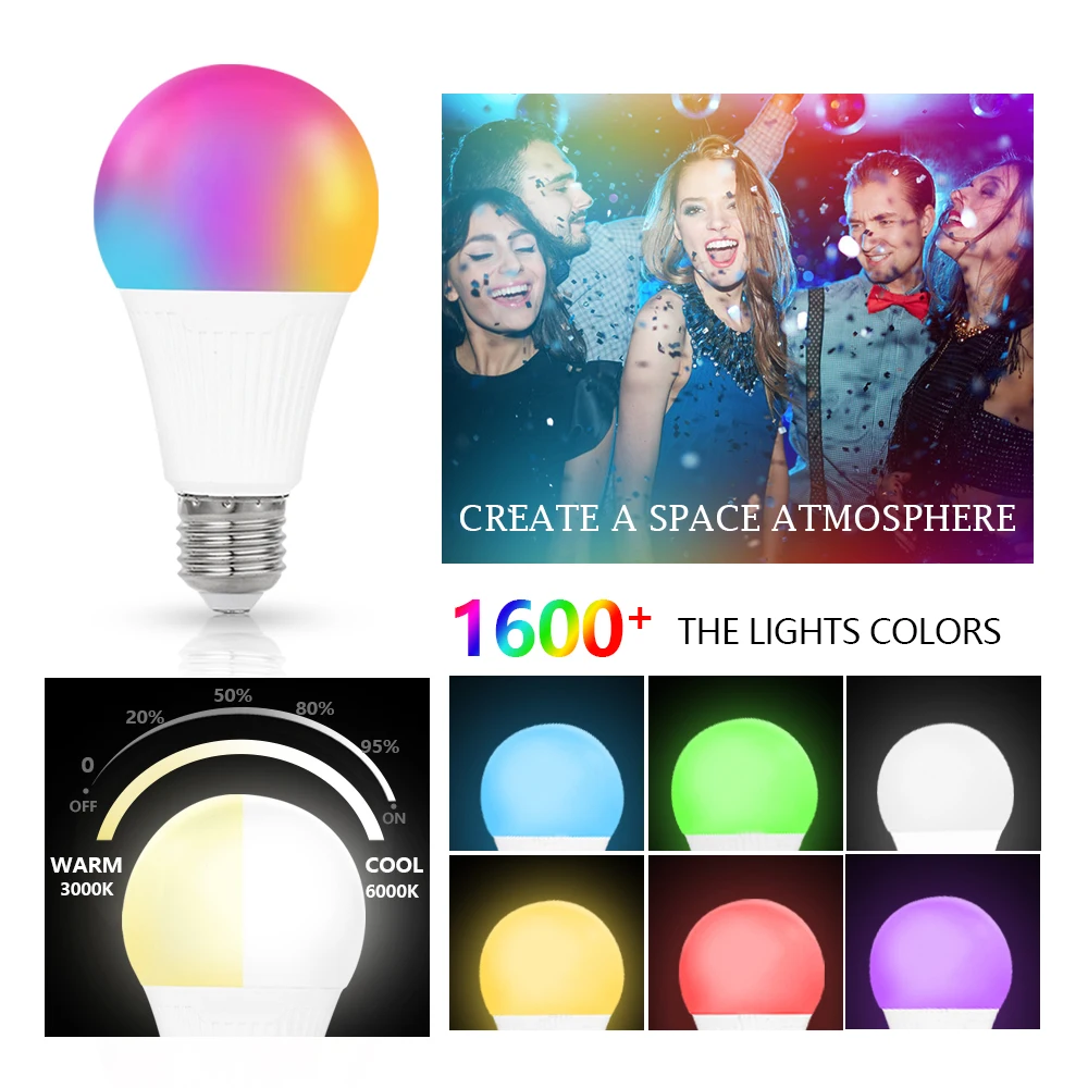 7 ваттов 9 умный светильник лампочка WiFi Светодиодные лампы дома Lighitng Светодиодная