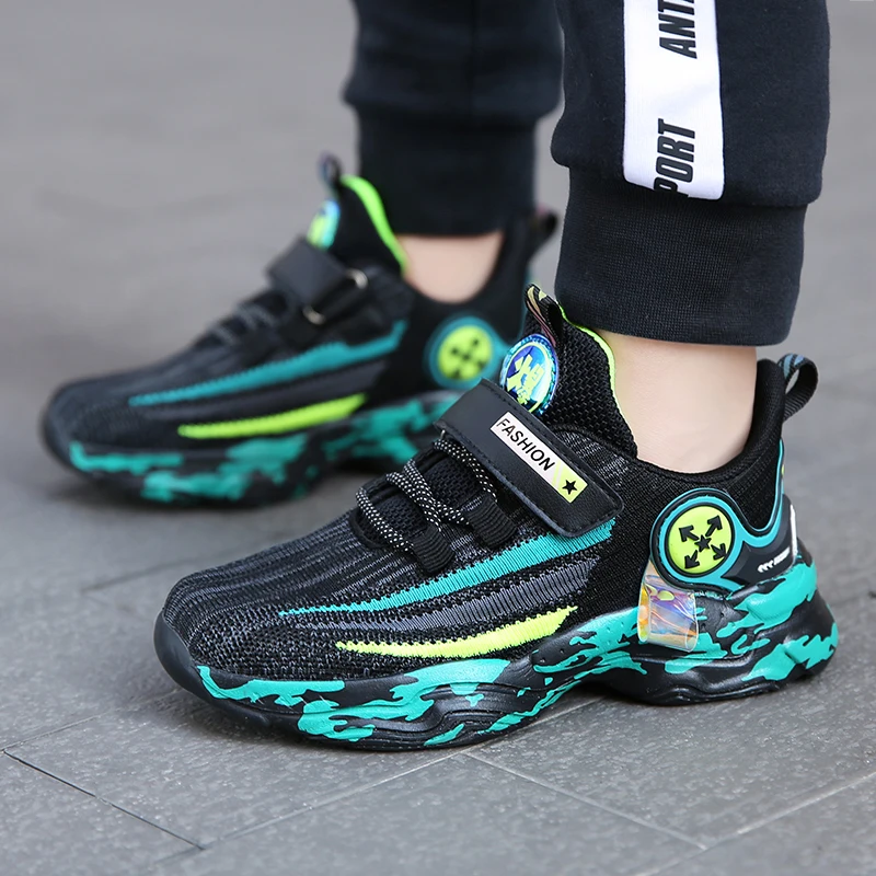 

Kids Sneakers Fashion Child Trainers Breathable Outdoor Walking Sport Shoes Boys Resistant Casual Footwear Soft Children Shoes