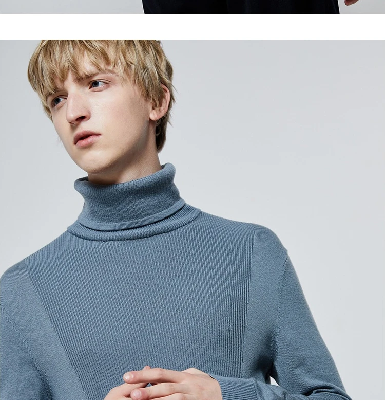 JackJones Мужской умный Повседневный светильник с длинными рукавами свитер с воротником-стойкой 219324525