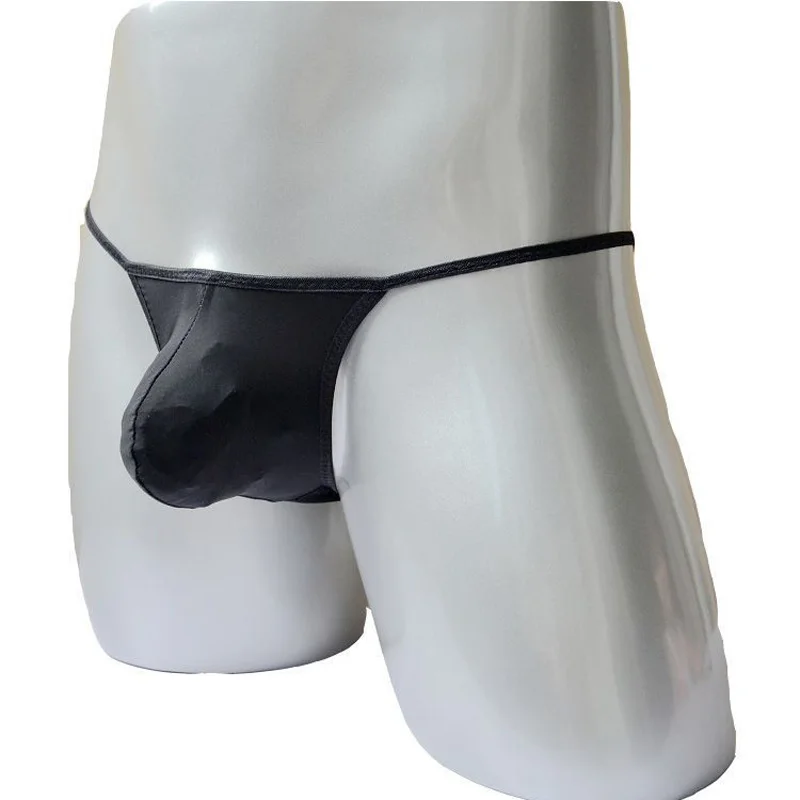 Полупрозрачные трусы стринги мужские сексуальные мягкие трусики однотонное
