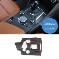 for alfa romeo giulia 2017 2018 2019 real carbon fiber interior center console gear shift panel cover trim car accessories