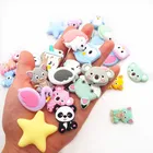 Chenkai 10 шт. силиконовые бусины Единорог звезда черепаха коала динозавр DIY Детские Прорезыватели сенсорные ювелирные изделия Мультяшные бусины
