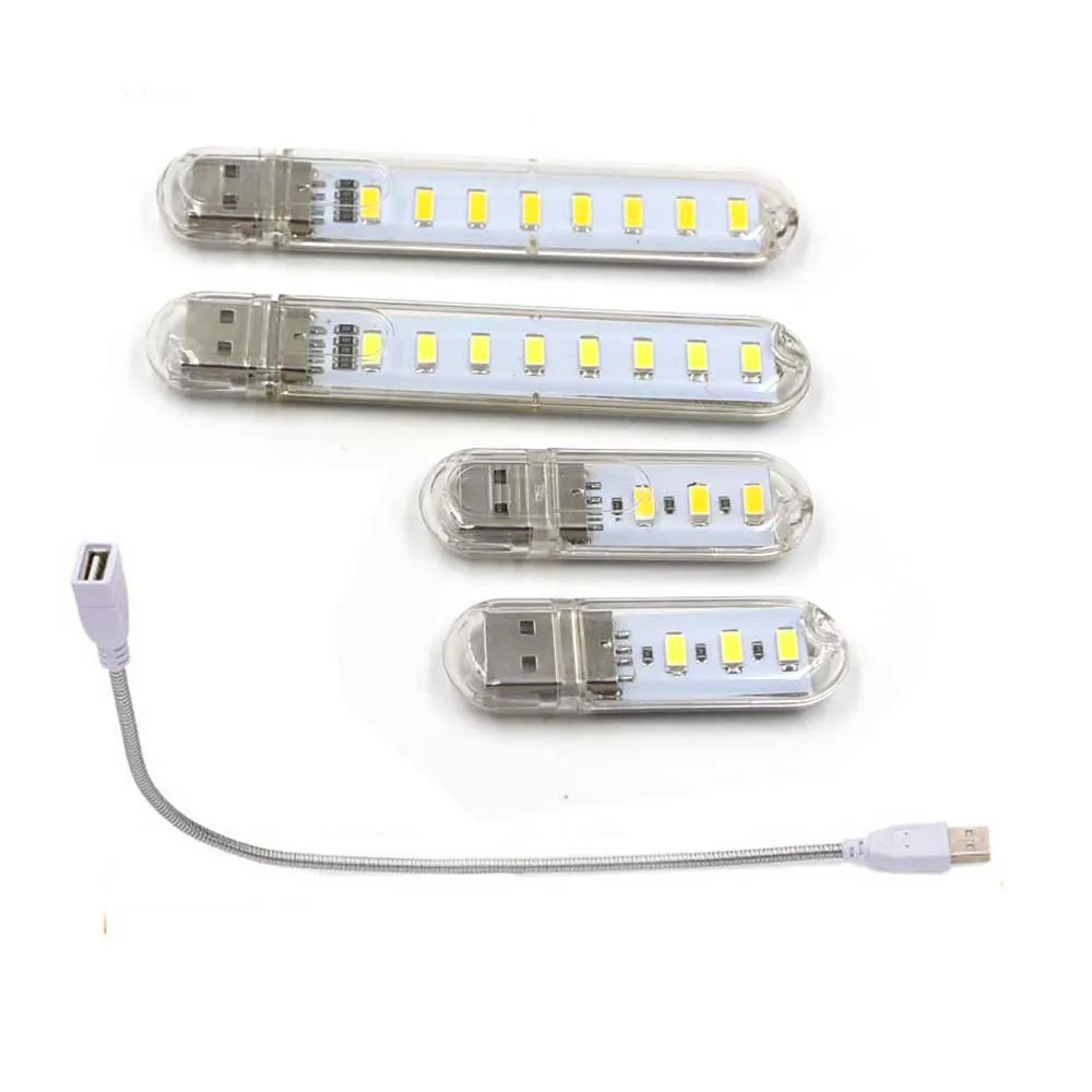 Переносная мини Светодиодная лампа USB 5 В 8 24 светодиода для кемпинга компьютера