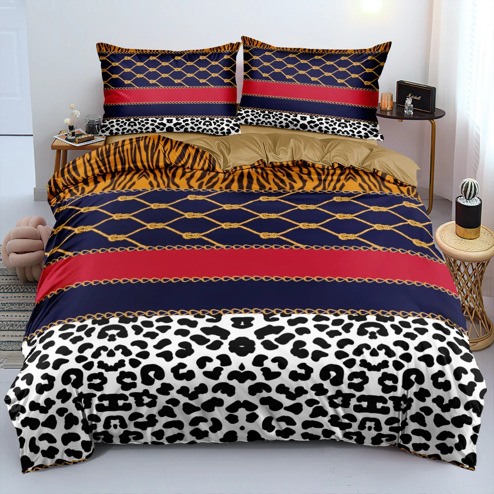 Роскошный комплект пододеяльников с 3D принтом тигра верблюжьи полные двойные