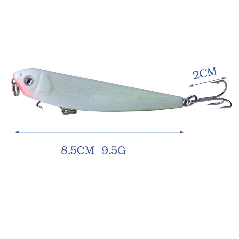 

Luminous Night Fishing Minnow Bait Hard Bait Minnow Lure with Fishing Box Cases Fish Lure Fishing Tackle 5 Pcs/Set