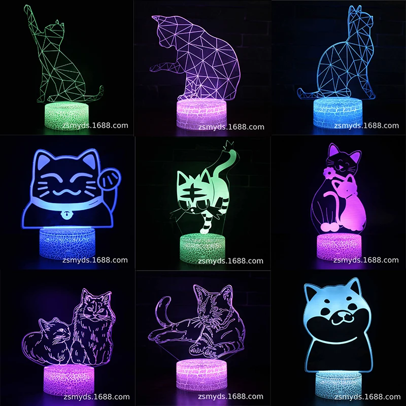 

TAKARA TOMY guardian cat Voldur cat lucky cat 3D night light led creative birthday gift decoration novelty living room lamp