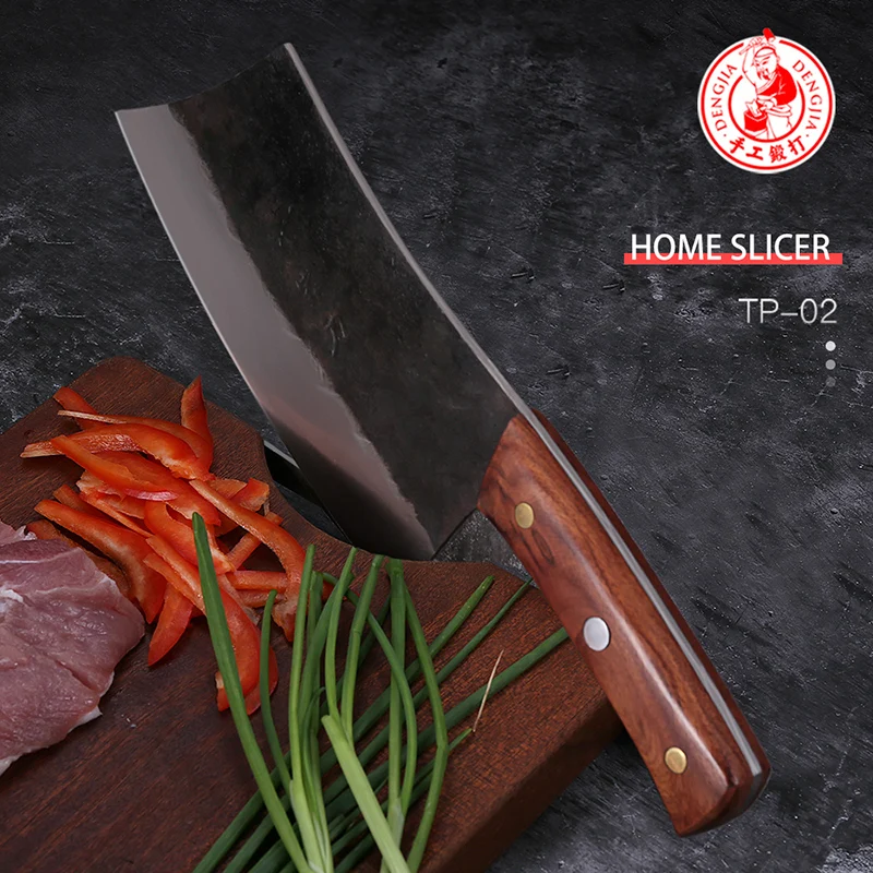 DENGJIA КИТАЙСКИЙ ручной работы кухонный нож из углеродной стали овощные ножи и мясник нож для нарезки тонкая ручка ручной работы