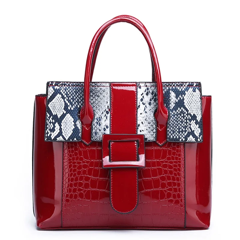 Модная женская блестящая лакированная Сумочка-клатч, роскошная дизайнерская вечерняя сумка для банкета с верхней ручкой, женские сумки, bolsa feminina - Цвет: red