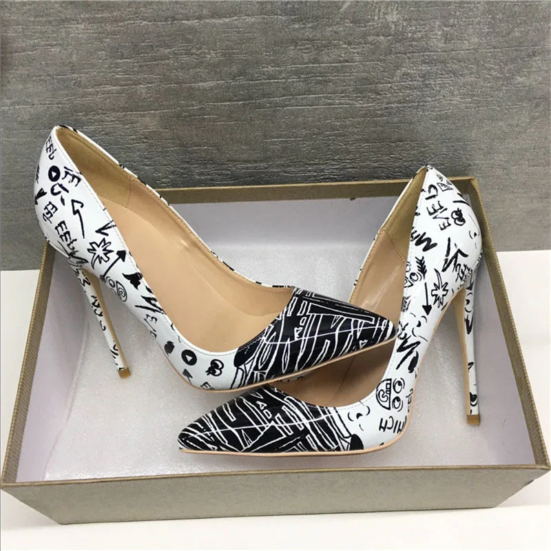 Женские туфли на высоком каблуке 12 см с острым носком | Обувь