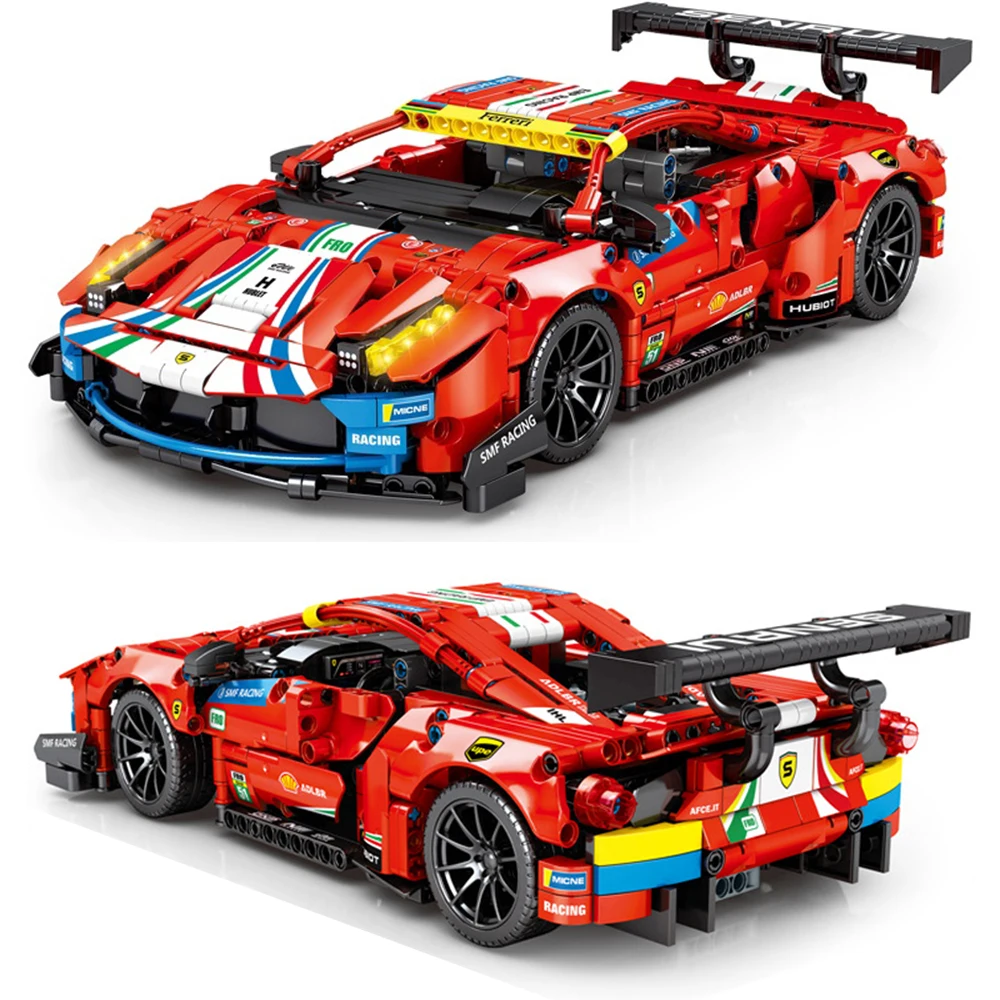 

High-tech Ferrari 488 Gte Rsr Rc Super Racing Car Speed Vehicle Moc Moduler Bricks Building Blocks Model Technia Kids Toys Gifts