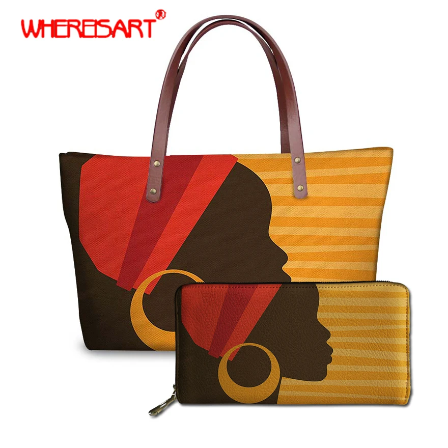 

WHEREISART 2019 Vintage African Women's Handbags Beach Waterproof Shoulder Bags Ladies Large Capacity Ladies Shopping Bag Bolsa