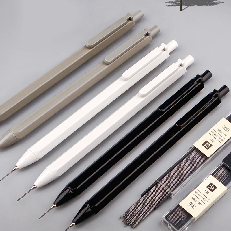 

1pcs Simple Hexagon Mechanical Pencil 0.7 0.5mm HB Automatic Pencil Stationery Auto Pencils for School Office Supplies