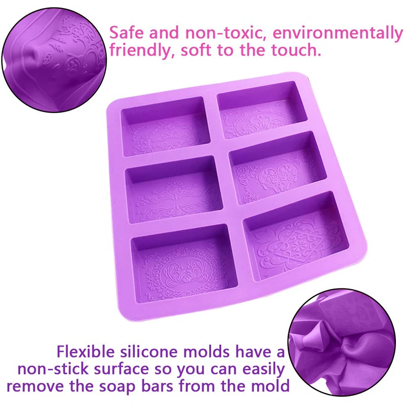 

Silicone 6 Cavity Silicone Mould Chocolate DIY Mooncake Molds For Halloween