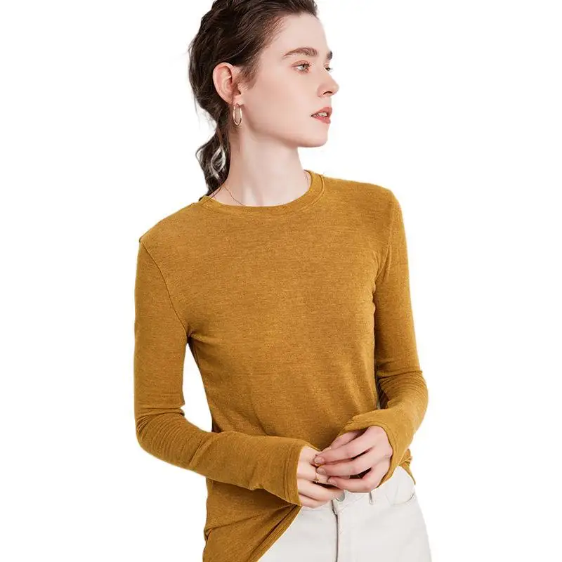 Новинка Осень-зима 2020 женская футболка с длинным рукавом Повседневная