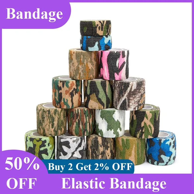 

4.5m Camouflage Elastic Bandage Hunt Disguise Elastoplast Wrap Tape Self Adhesive Sports Protector Boxing Bandage Finger Bandage