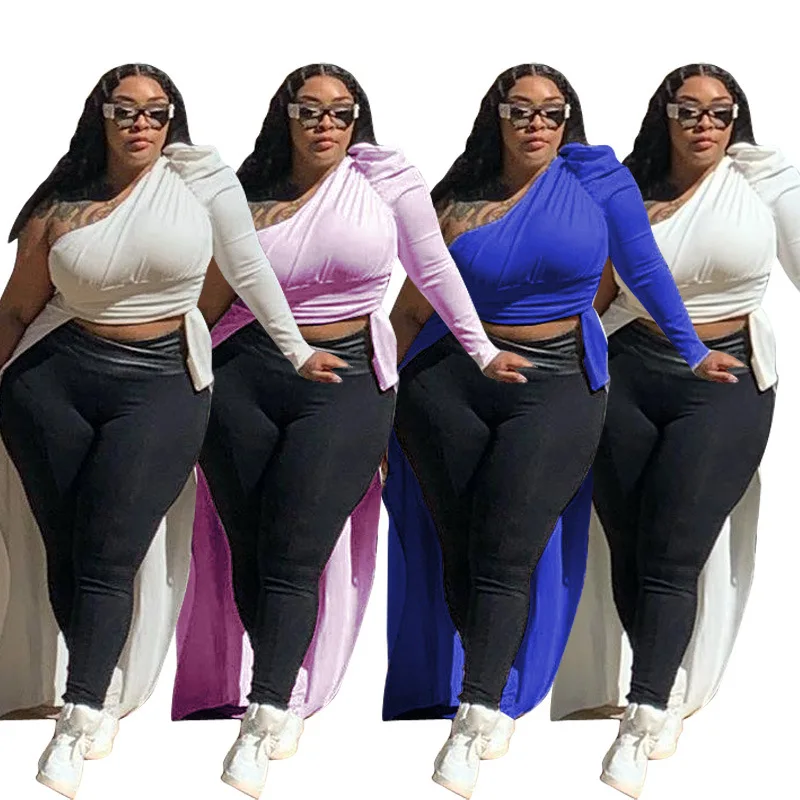 Женский топ на одно плечо с косым воротником осень/зиму|Футболки| |