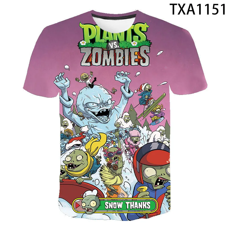 

New Summer Plants Vs Zombies 3D Printed T Shirts Casual Men Women Children Fashion Streetwear Boy Girl Kids Cool Tops Tee