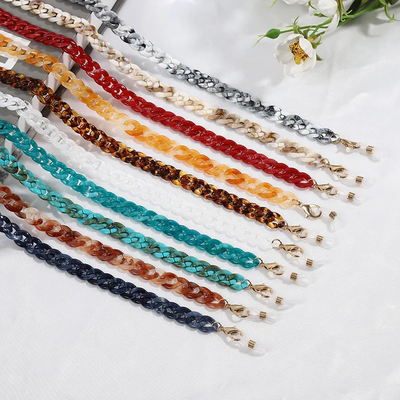 

70cm Acrylic Resin Sunglasses Chain Women Reading Glasses Hanging Neck Chain Lanyards Glasses Chain Eyeglasses Strap Accessories