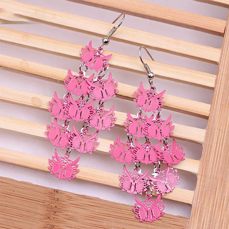 

2021 latest personality temperament butterfly owl jewelry European and American ethnic fashion earrings contrast earrings
