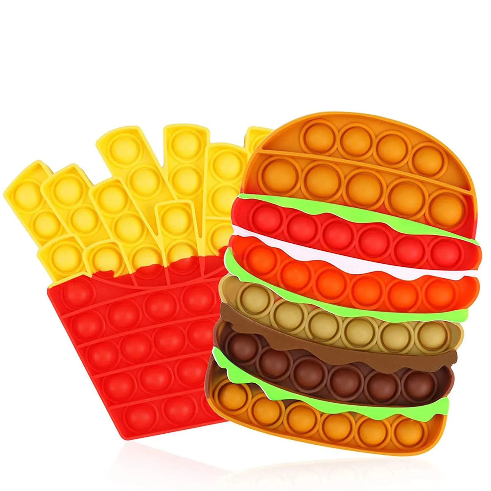 

Fidget Toys Logical Popet It Training Desktop Decompression Toy Hamburger And French Fries Figet Toys Simple Dimple симпл димпл