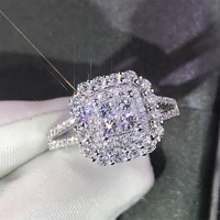 yl jewelry gorgeous square shape women ring full bling iced out micro pave crystal zircon dazzling bridal wedding engage ring