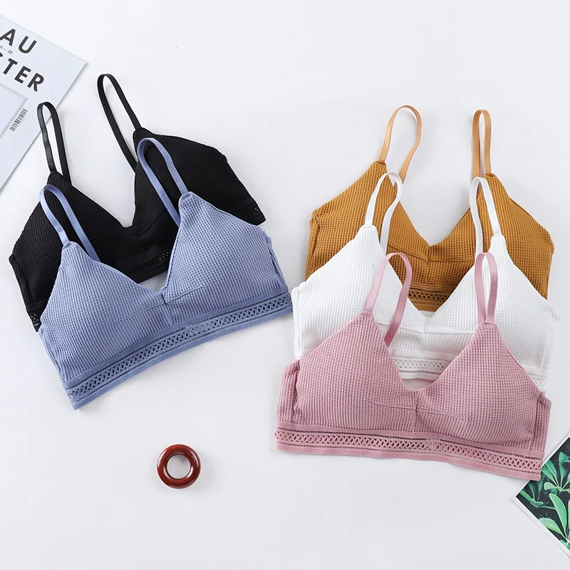 

Women Wire Free Sleep Bra Tube Tops Brassiere Hollow Out Breathable Bralette Summer Seamless Bras