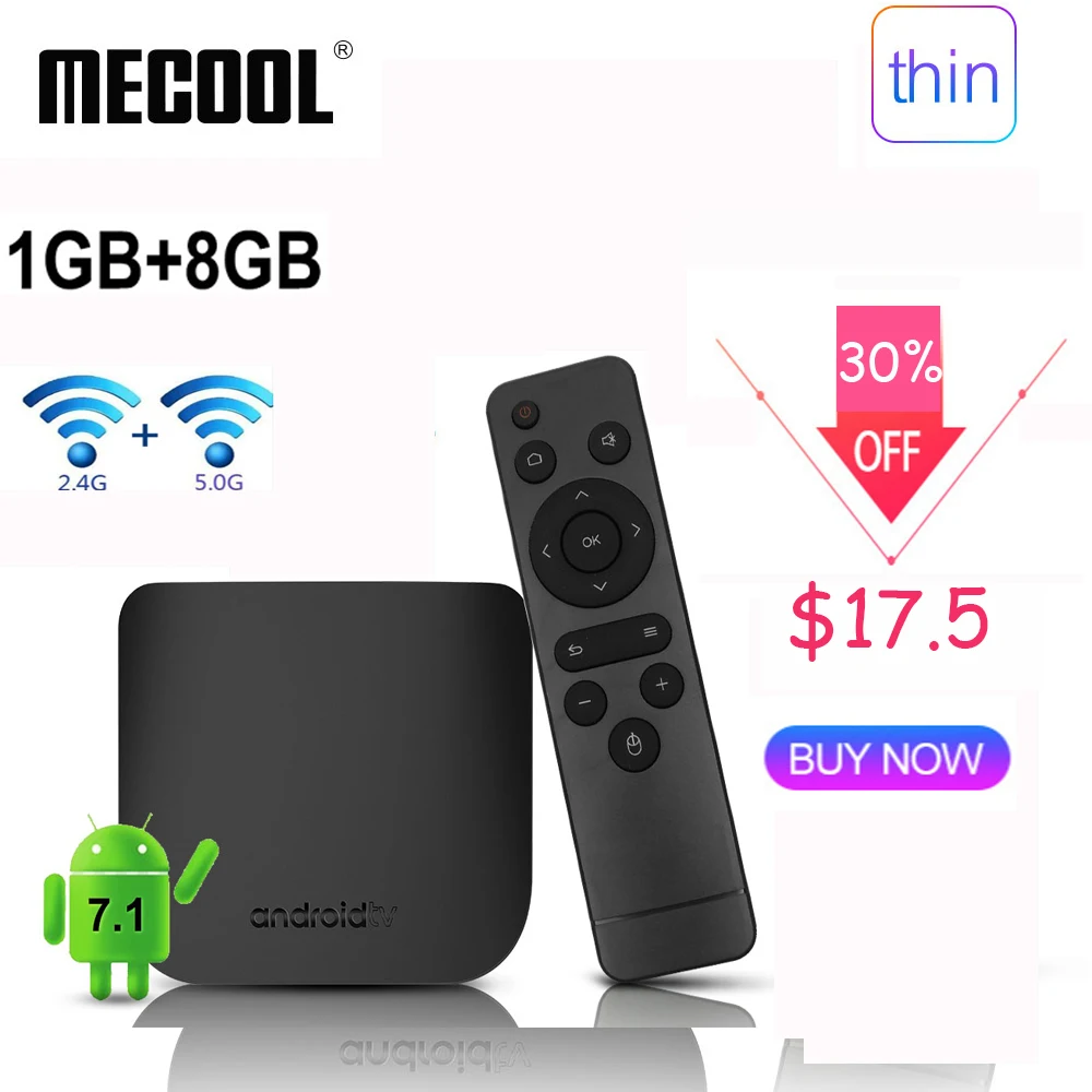 ТВ-приставка Mecool M8S Plus W Android 7 1 Smart TV Box Amlogic S905W четырехъядерный ГБ 8 Мини WiFi 4K