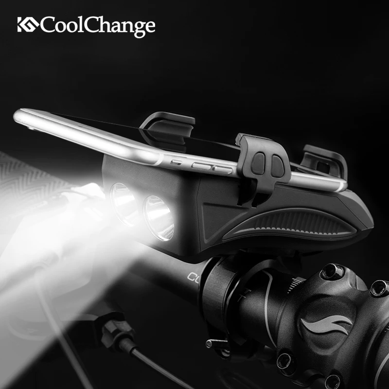 

Велосипедный фонарь CoolChange, зарядка через USB, светодиодный светильник для телефона, 2000/4000 мАч
