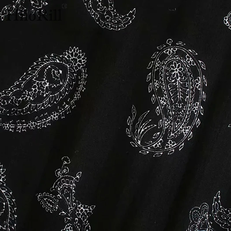 

HiloRill Vintage Printed Long Shirt Dress Women A Line Turn Down Collar Office Dresses 2021 Long Sleeve Casual Female Maxi Dress