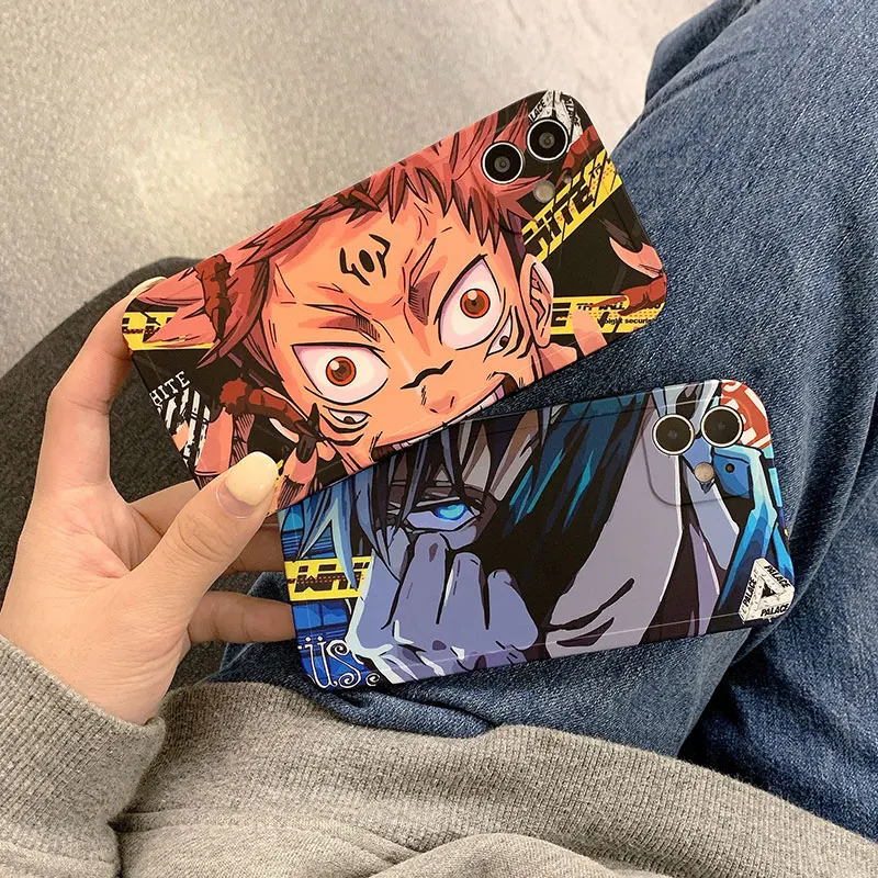 

Cute Anime Jujutsu Kaisen Yuji Itadori Fushiguro Megumi Phone Case for Iphone 12 11 Pro X Xs Max XR 7 8 Plus Silicone Soft Cover