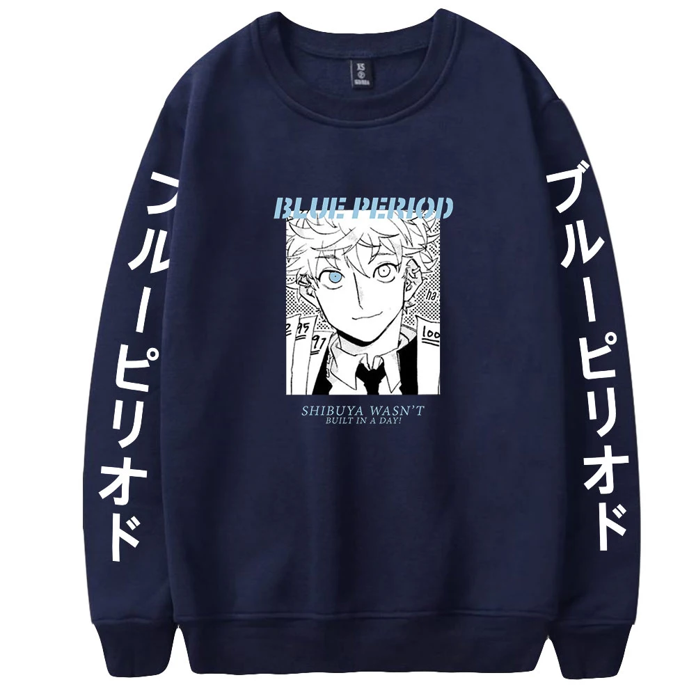 2021 Свитшот манга синего цвета с круглым вырезом спортивный костюм для мужчин и