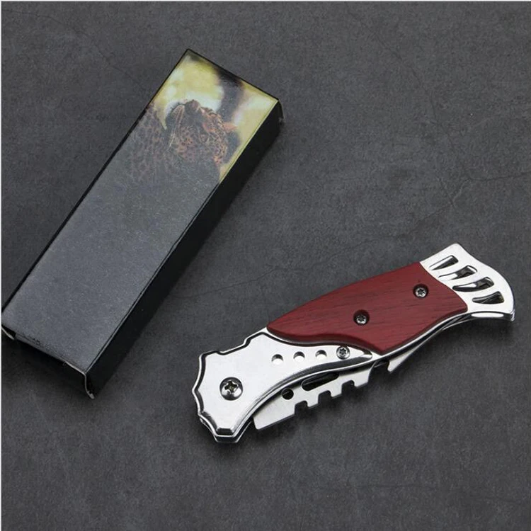 AIBODUO открытый инструмент с деревянной ручкой нож из стали 440C тактический