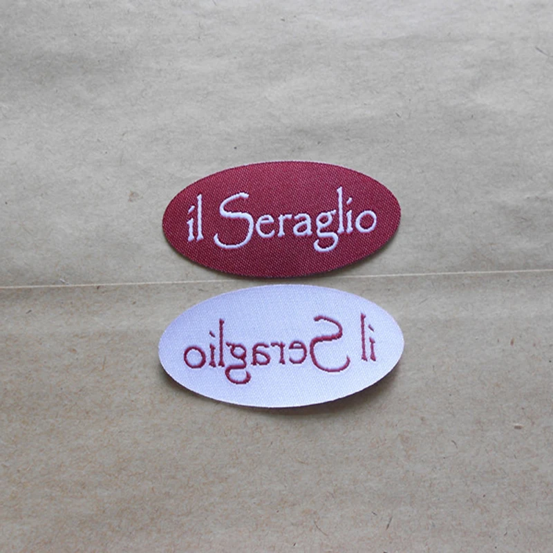 Заказной большой размер железа на тканевой этикетке 1000 ⑤ упак. прямой лазерный