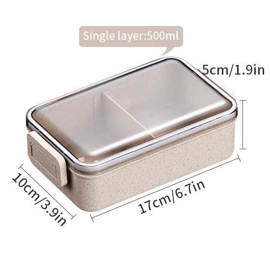 Konco японская микроволновая печь Bento Box Пшеничная солома детский Ланч-бокс герметичный Bento Ланч-бокс для детей школьный контейнер для еды - Цвет: single beige
