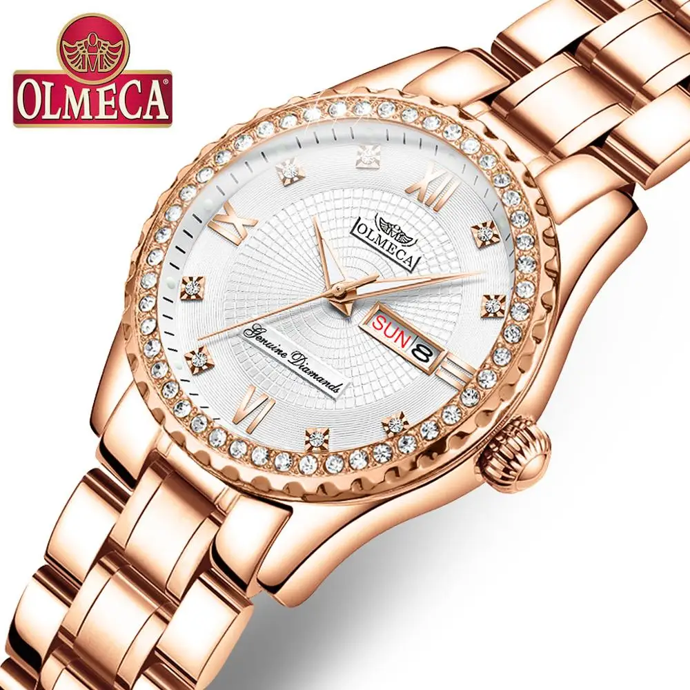OLMECA Women Wrist Watch Fashion Auto Date Luxury Quartz Watches Relogio Feminino 30M Waterproof Clock Lady Style | Наручные часы