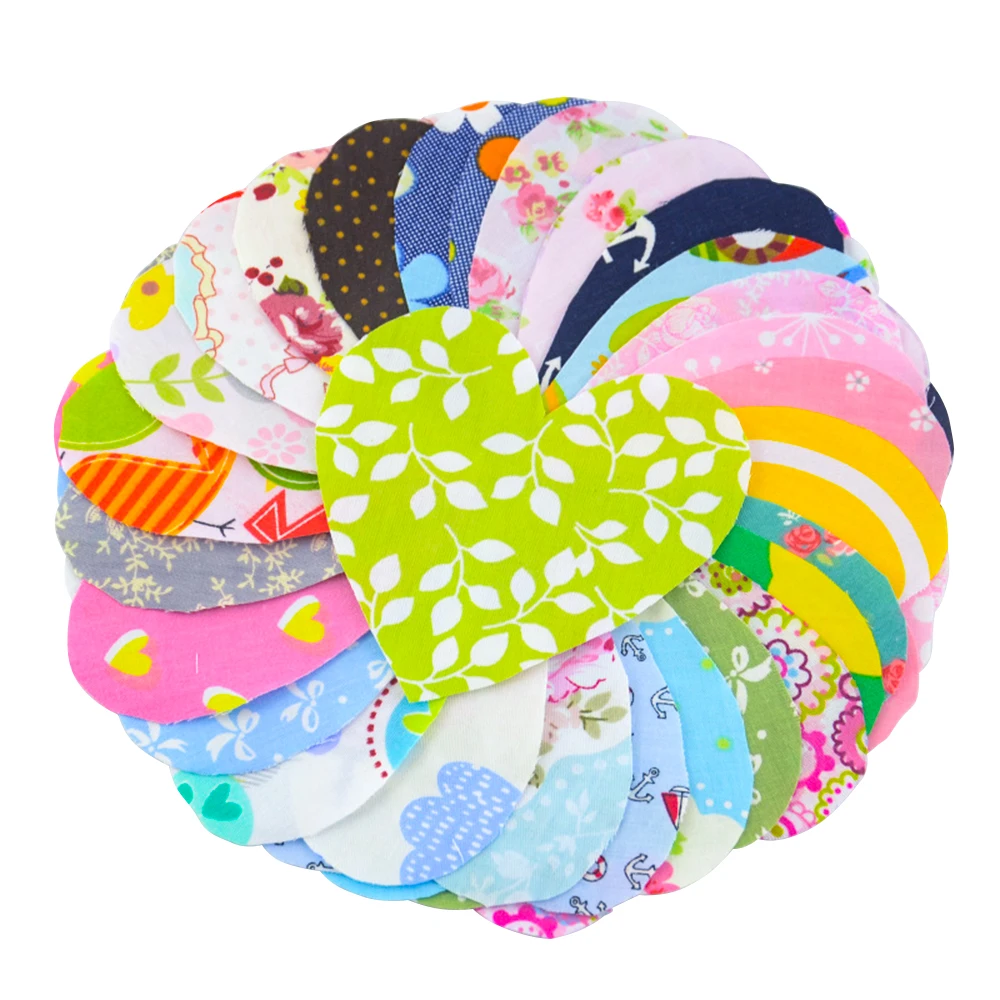 News 30 Pcs/lot No Repeat Designs Cloth Random 10cmx10cm Cotton Patchwork Heart Shape Fabric Charm pack Quilting Fabrics |