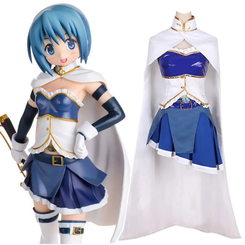 

Anime Puella Magi Madoka Magica Miki Sayaka Cosplay Uniform Suit Full Set Women's Halloween Costumes Dress Costume Made
