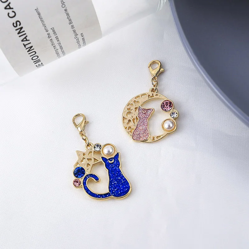 Sansummer новинка 2019 хит модная милая кошка звезды повседневная свисает жемчуг луна с