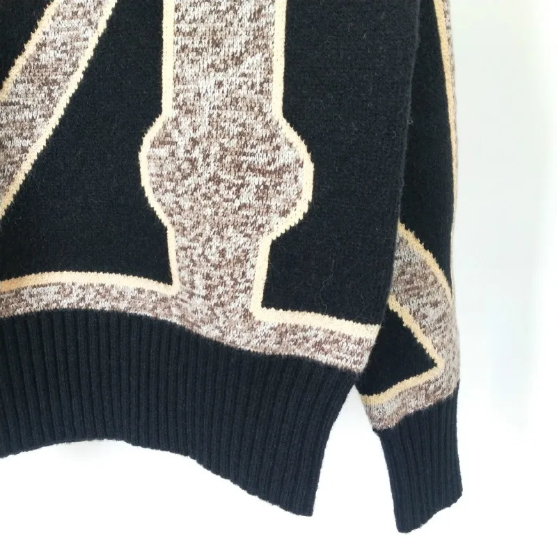 

luxury designer 2021 new pring fall runway branded japnaese fashion sweater women Geometric jacquard knitted woman sweaters S-L
