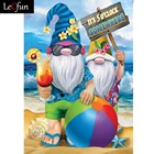 Набор для алмазной живописи LeCfun Gnomes, алмазная живопись, полное сверление, круглаяквадратная, для пляжа, 5D сделай сам, блестящая вышивка стразы, подарок для творчества