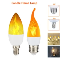 e14 led candle flame lamp e27 flickering emulation flame effect light bulb 3 modes creative atmosphere home chandelier lighting