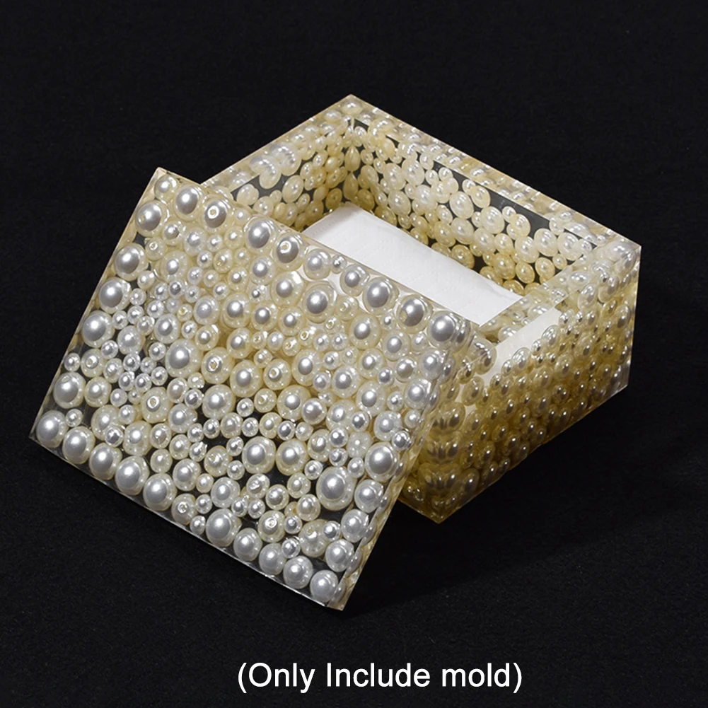 

Trinket Dried Flower Tissue Box Mold Jewelry Storage DIY Craft Napkin Holder Silicone Crystal Epoxy Resin Gift Case Casting