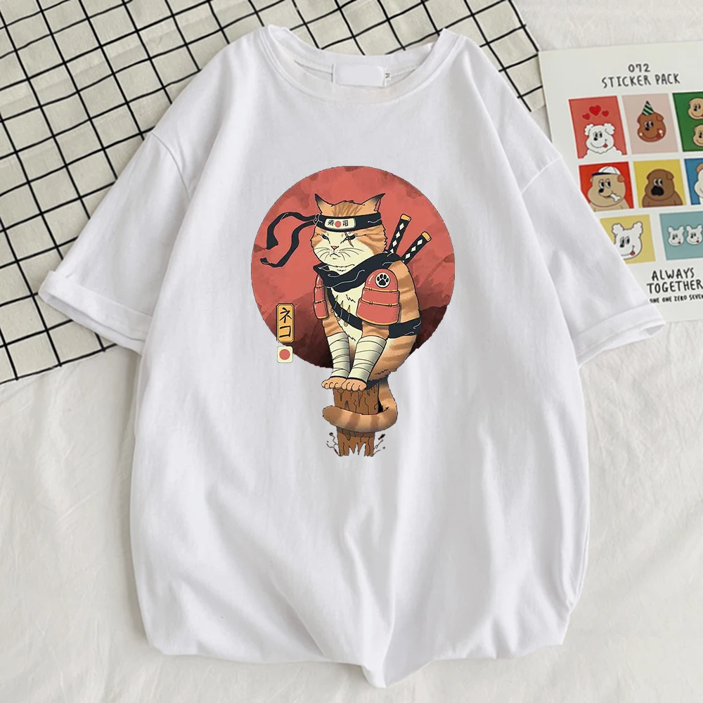 

Cool Shinobi Cat Printing Men T-Shirt Style Crewneck T Shirts Fashion Breathable Tshirts Simplicity Comfortable Mens Tees Shirt