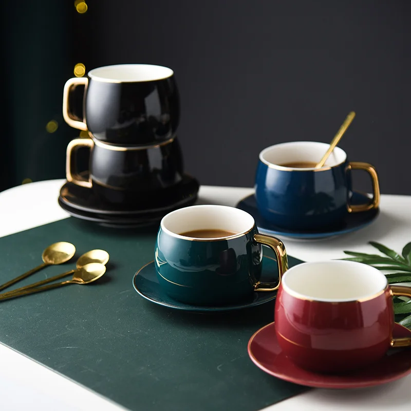 

Head And Dish Ceramics Simple Mok European Style Light Luxury Espresso Drinks For Tea Gift Pack Modern Design Porcelain Coffee