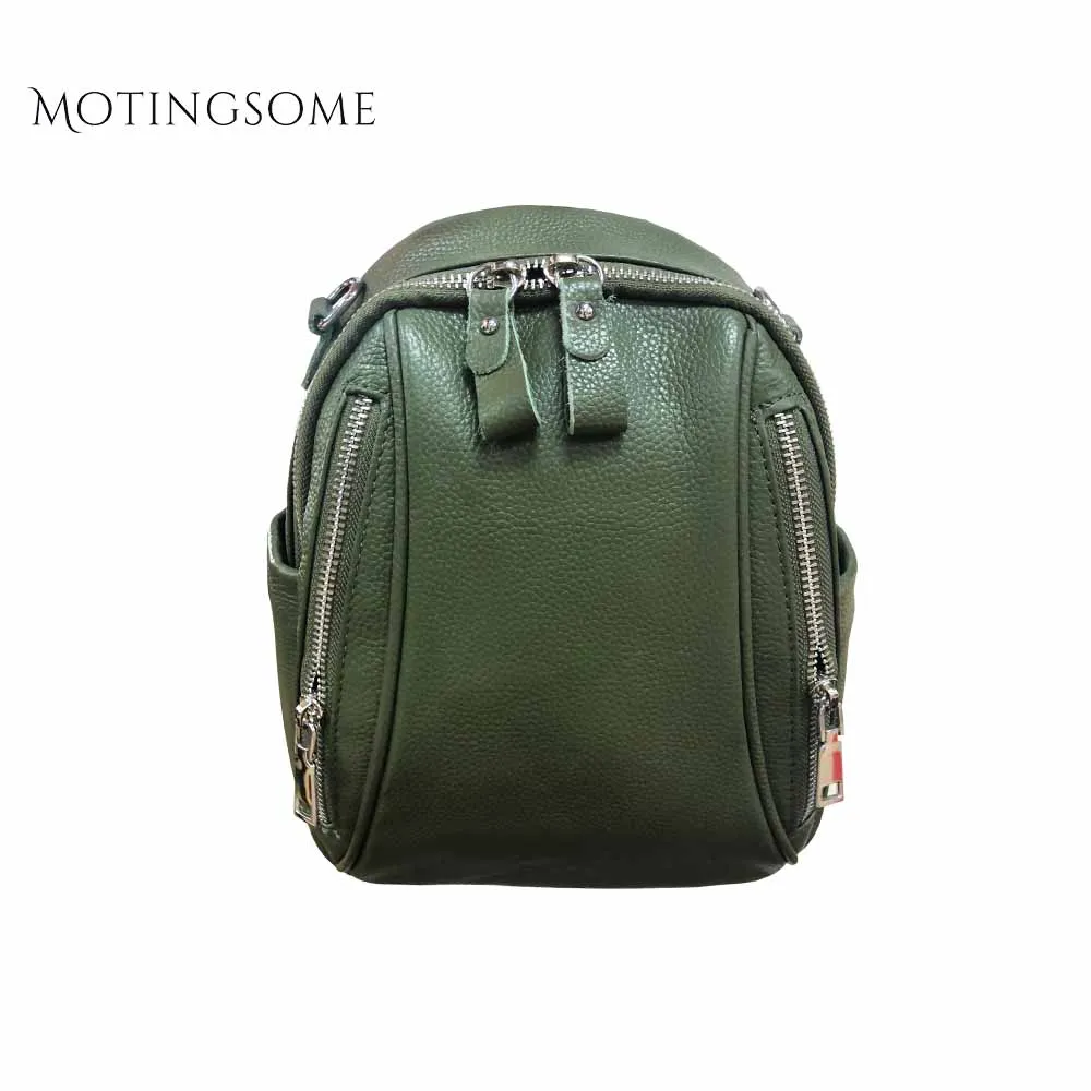 Green Backpack Женский рюкзак из натуральной кожи, женский рюкзак, водонепроницаемые школьные сумки для девочек-подростков, Mochila, модные сумки, роскошные сумки, новинка - Цвет: Green Backpack