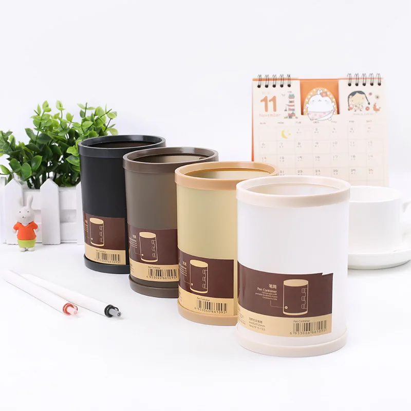 

Simple Round Desktop Pen Holder Solid Color Storage Box Detachable Round Creative Multifunctional Pencil Cup