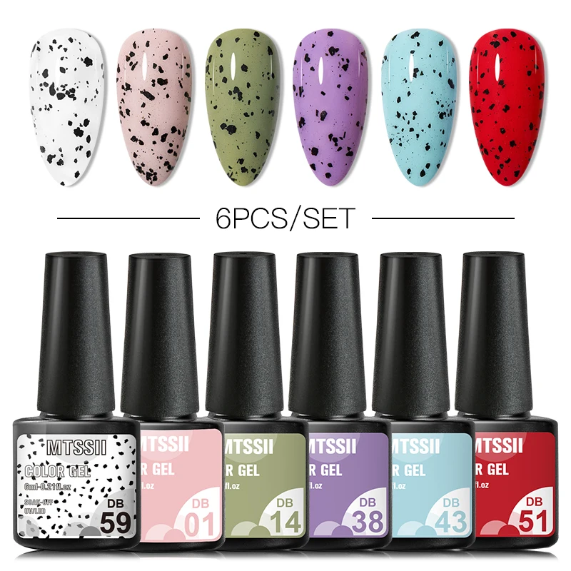 

Mtssii Gel Nail Polish Set 2PCS/6PCS Nail Kit Set Egshell Vernis Semi Permanent Base Top Coat UV LED Nail Art Gel Polish Set